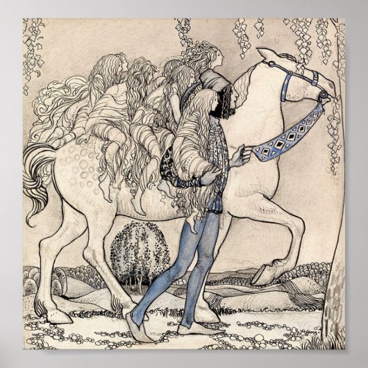 ヴィンテージ童話本イラストレーションポスター ポスター (正面)