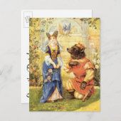 ヴィンテージ童話美しいと獣デートを救え！ 案内ポストカード (正面/裏面)