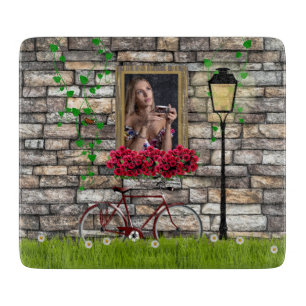 ヴィンテージ童話自転車バラガーリーフォトフレーム カッティングボード