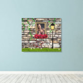 ヴィンテージ童話自転車バラガーリーフォトフレーム キャンバスプリント (インサイチュ (ウッドフロア))