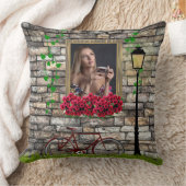 ヴィンテージ童話自転車バラガーリーフォトフレーム クッション (ブランケット)