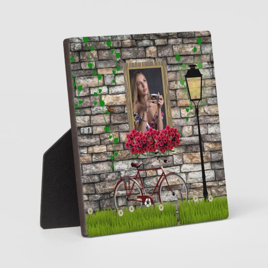 ヴィンテージ童話自転車バラガーリーフォトフレーム フォトプラーク (正面)