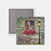 ヴィンテージ童話自転車バラガーリーフォトフレーム マグネット (正面/裏面)