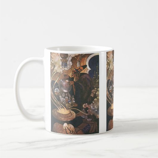 ヴィンテージ童話、アラディンと魔法灯 コーヒーマグカップ (左)