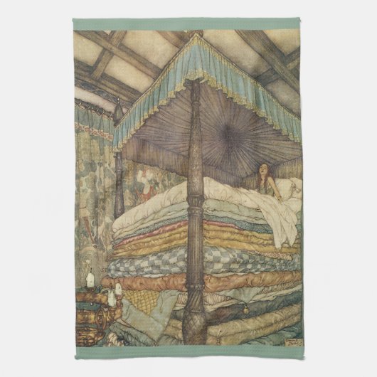 ヴィンテージ童話、プリンセスとピー、エドモンド・ダラック キッチンタオル (縦)