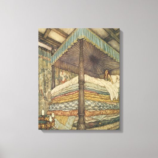 ヴィンテージ童話、プリンセスとピー、エドモンド・ダラック キャンバスプリント (正面)