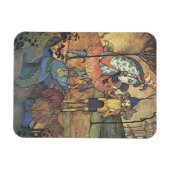 ヴィンテージ童話、勇敢な騎士とドラゴン マグネット (横)