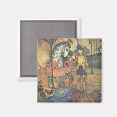 ヴィンテージ童話、勇敢な騎士とドラゴン マグネット (正面/裏面)