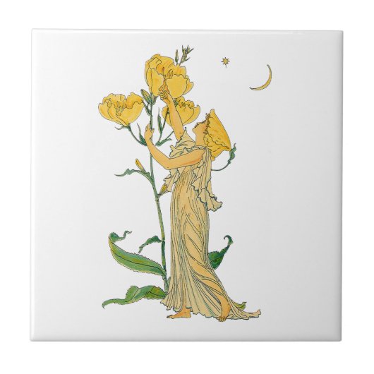 ヴィンテージ童話、夕べプリムローズ、ウォルタークレーン タイル (正面)