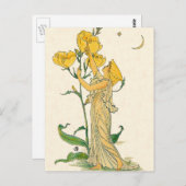 ヴィンテージ童話、夕べプリムローズ、ウォルタークレーン ポストカード (正面/裏面)