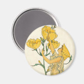 ヴィンテージ童話、夕べプリムローズ、ウォルタークレーン マグネット (正面/裏面)