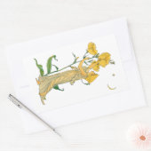 ヴィンテージ童話、夕べプリムローズ、ウォルタークレーン 長方形シール (封筒)