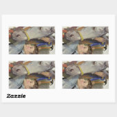 ヴィンテージ競走馬、少年とブルーリボン勝者 長方形シール (シート)