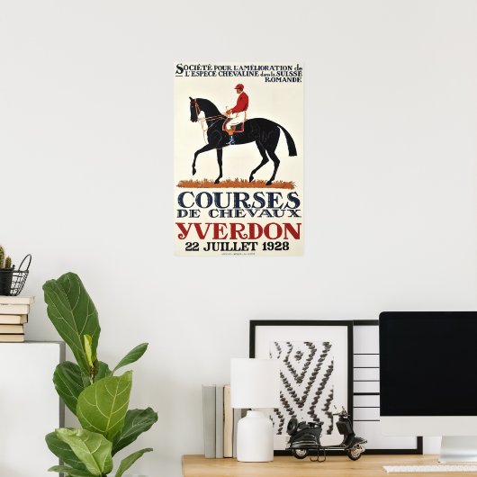 ヴィンテージ競馬ダービーポスターエクストリアン ポスター (ホームオフィス)