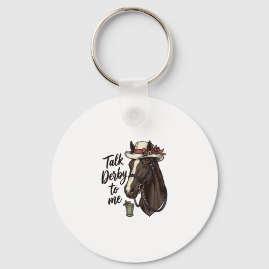 ヴィンテージ競馬Tシャツデザイン「Talk Derby To Me」 キーホルダー (正面)