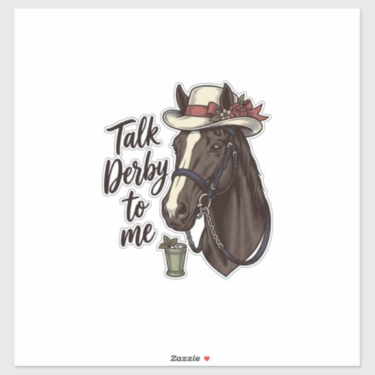 ヴィンテージ競馬Tシャツデザイン「Talk Derby To Me」 シール (シート)