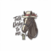 ヴィンテージ競馬Tシャツデザイン「Talk Derby To Me」 シール (正面)