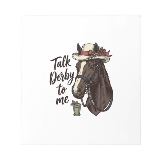 ヴィンテージ競馬Tシャツデザイン「Talk Derby To Me」 ノートパッド (正面)