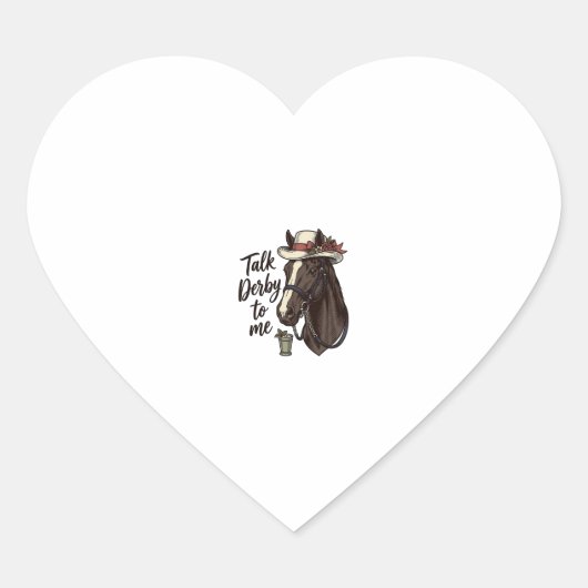 ヴィンテージ競馬Tシャツデザイン「Talk Derby To Me」 ハートシール (正面)