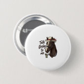 ヴィンテージ競馬Tシャツデザイン「Talk Derby To Me」 缶バッジ (正面&裏面)