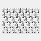 ヴィンテージ笑うサンタクローメリート ラッピングペーパーシート (正面3)