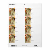 ヴィンテージ笑顔のサンタクリスマスギフトラベル ラベル (フルシート)