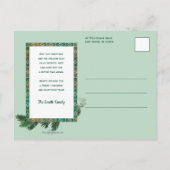 ヴィンテージ笑顔のサンタ、クリスマスツリーとスター ポストカード (裏面)