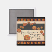 ヴィンテージ笑顔のハロウィンジャックオランタン マグネット (正面/裏面)