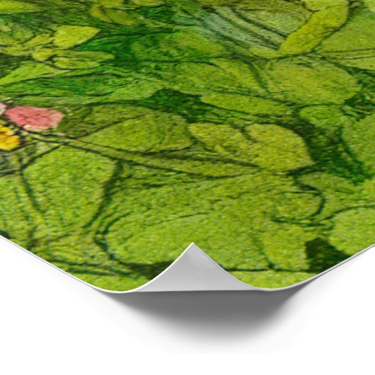 ヴィンテージ笑顔の猫イラストレーション ポスター (角)