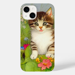 ヴィンテージ笑顔の猫イラストレーション Case-Mate iPhone 14ケース