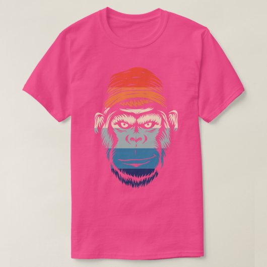 ヴィンテージ笑顔ゴリラ Tシャツ (デザイン正面)