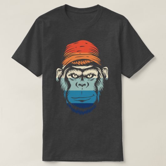 ヴィンテージ笑顔ゴリラ Tシャツ (デザイン正面)