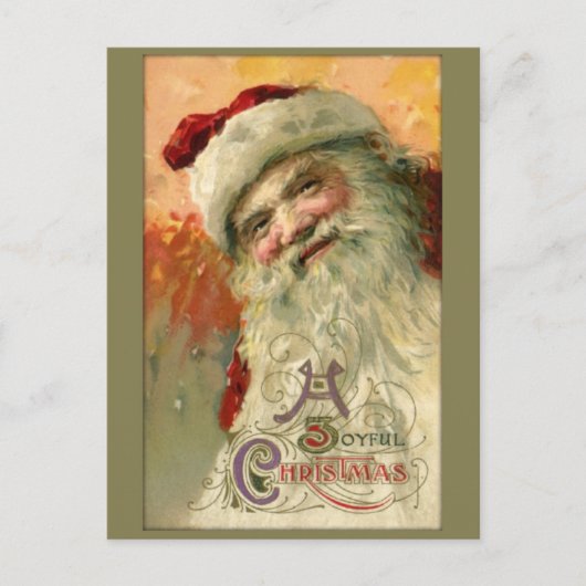 ヴィンテージ笑顔サンタクリスマスポストカード シーズンポストカード (正面)