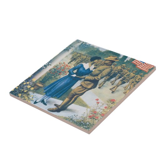 ヴィンテージ第一次世界大戦時代：有色人は怠け者ではない タイル (側面)