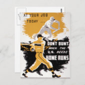 ヴィンテージ第二次世界大戦が野球を失敗しない ポストカード (正面/裏面)