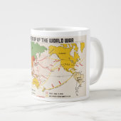 ヴィンテージ第二次世界大戦の地図 ジャンボコーヒーマグカップ (正面右)