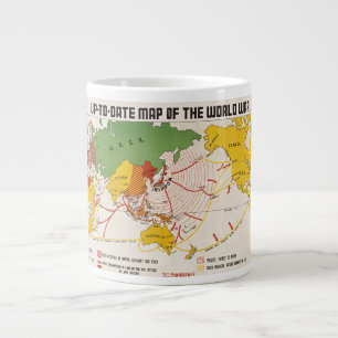 ヴィンテージ第二次世界大戦の地図 ジャンボコーヒーマグカップ
