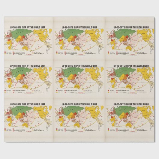 ヴィンテージ第二次世界大戦の地図 ラッピングペーパー (フラット)