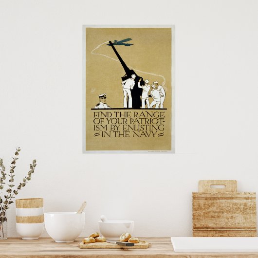 ヴィンテージ第二次世界大戦の海軍の募集愛国心 ポスター (キッチン)
