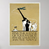 ヴィンテージ第二次世界大戦の海軍の募集愛国心 ポスター (正面)
