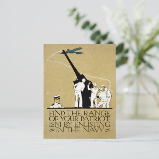 ヴィンテージ第二次世界大戦の海軍の募集愛国心 ポストカード (スタンド正面)