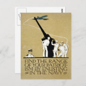 ヴィンテージ第二次世界大戦の海軍の募集愛国心 ポストカード (正面/裏面)