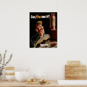 ヴィンテージ第二次世界大戦の消火器の安全性 ポスター (キッチン)