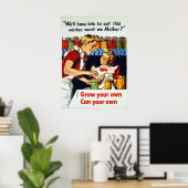 ヴィンテージ第二次世界大戦ガーデニングと缶詰 ポスター (ホームオフィス)