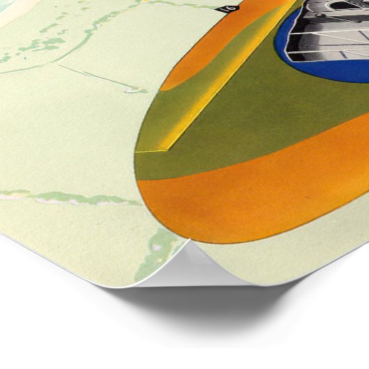 ヴィンテージ第二次世界大戦ブリティッシュスピットファイア飛行機カットウェイ ポスター (角)