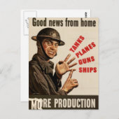ヴィンテージ第二次世界大戦ポスター ポストカード (正面/裏面)