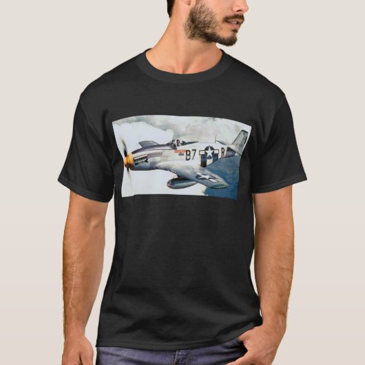 ヴィンテージ第二次世界大戦空軍P-51Dマスタング Tシャツ (正面)
