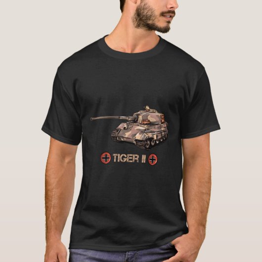 ヴィンテージ第二次世界大戦2ドイツ戦車タイガー2第2次世界大戦ギフト Tシャツ (正面)