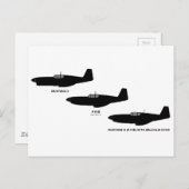 ヴィンテージ第二次世界大戦、北米P-51マスタング ポストカード (正面/裏面)