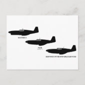 ヴィンテージ第二次世界大戦、北米P-51マスタング ポストカード (正面)